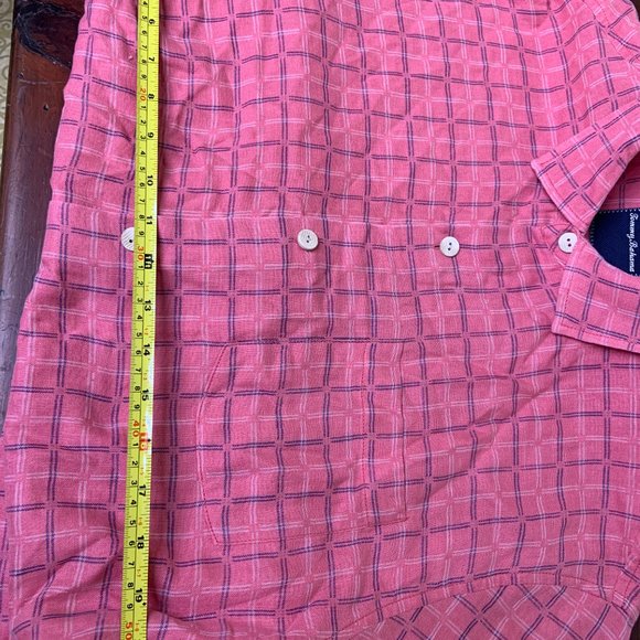 Tommy Bahama Island Zone Silk Blend Shirt Mens Size Large Pink Windowpane - Picture 4 of 6